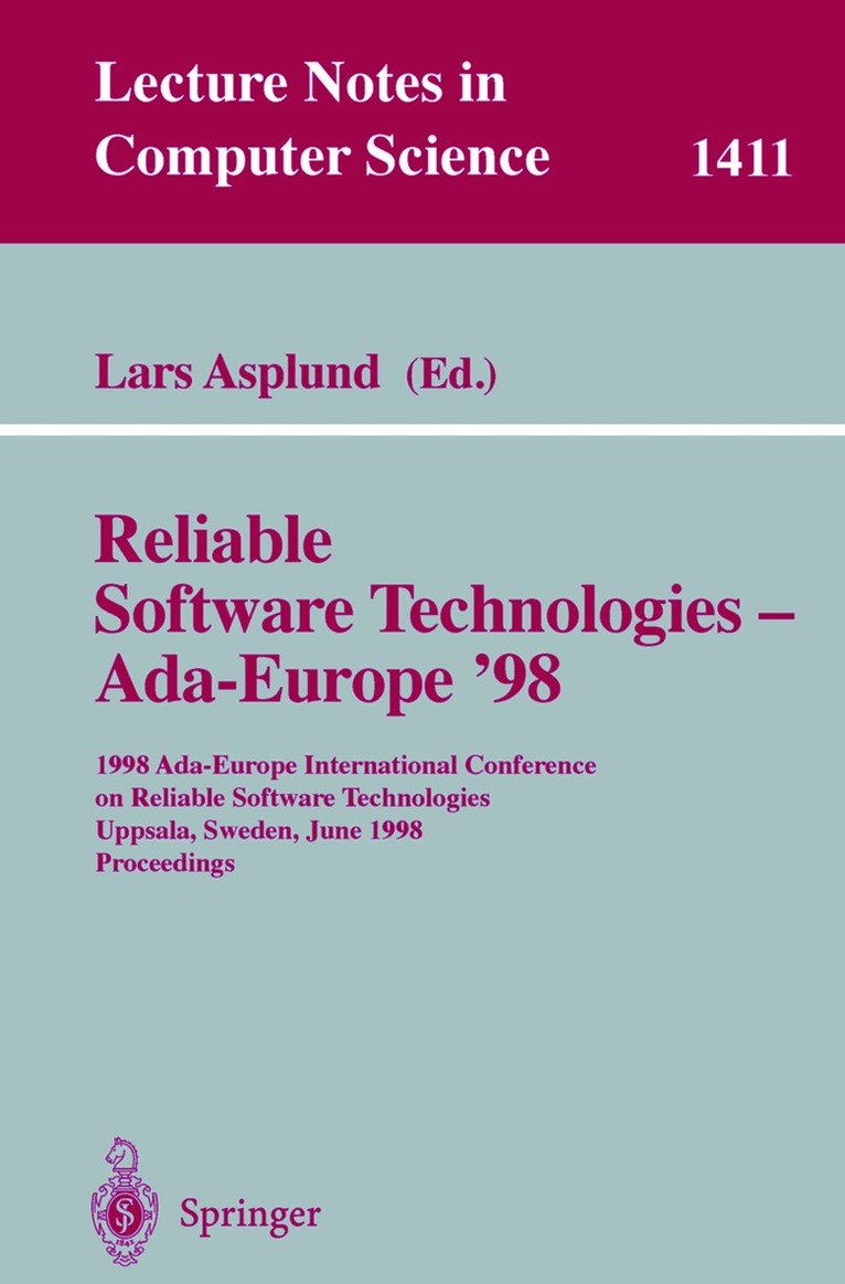 Lars Asplund - Reliable Software Technologies - Ada-Europe '98, Häftad