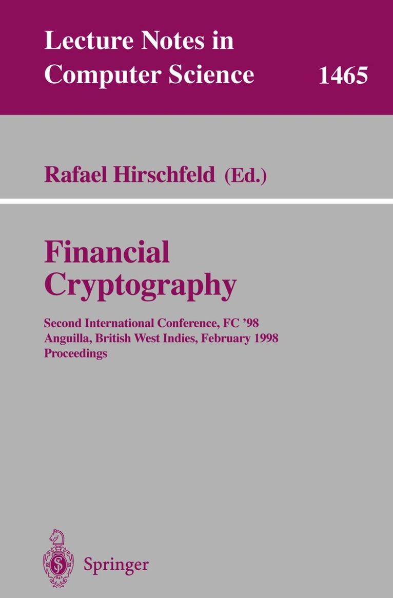 Rafael Hirschfeld - Financial Cryptography, Häftad