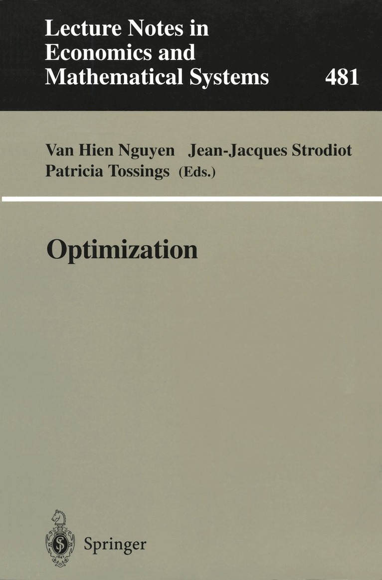 Van Hien Nguyen, Jean-Jacques Strodiot, Patricia Tossings - Optimization, Häftad