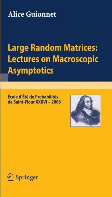 Alice Guionnet - Large Random Matrices: Lectures on Macroscopic Asymptotics, E-bok