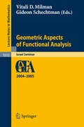 Geometric Aspects of Functional Analysis