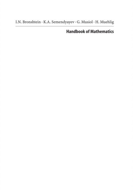 Heiner Muhlig, Gerhard Musiol, K.A. Semendyayev, I.N. Bronshtein - Handbook of Mathematics, E-bok