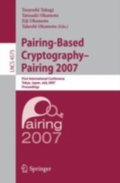 Pairing-Based Cryptography - Pairing 2007