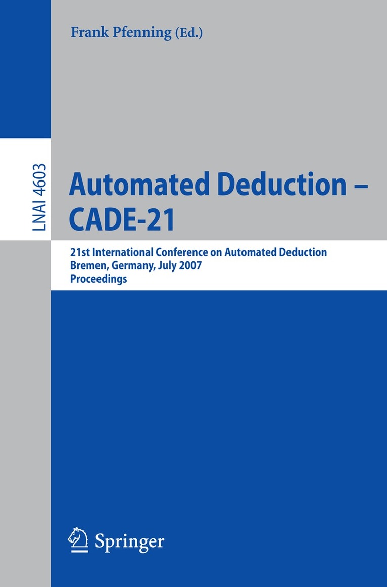 Frank Pfenning - Automated Deduction - CADE-21, Häftad
