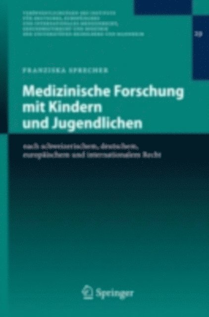 Franziska Sprecher - Medizinische Forschung mit Kindern und Jugendlichen, E-bok