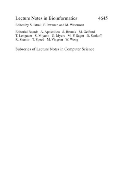 Sridhar Hannenhalli, Raffaele Giancarlo - Algorithms in Bioinformatics, E-bok