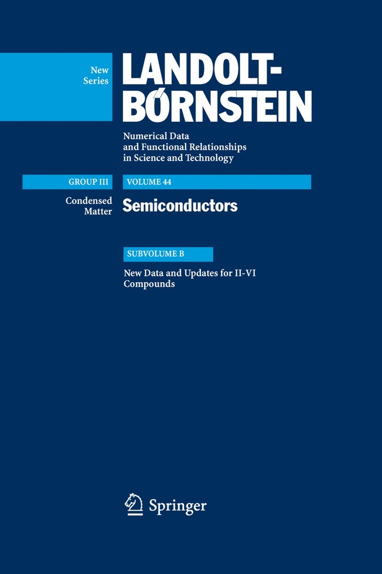 New Data and Updates for II-VI Compounds, Inbunden
