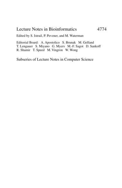 Gwenn Volkert, Bertil Schmidt, Jagath C.- Rajapakse - Pattern Recognition in Bioinformatics, E-bok