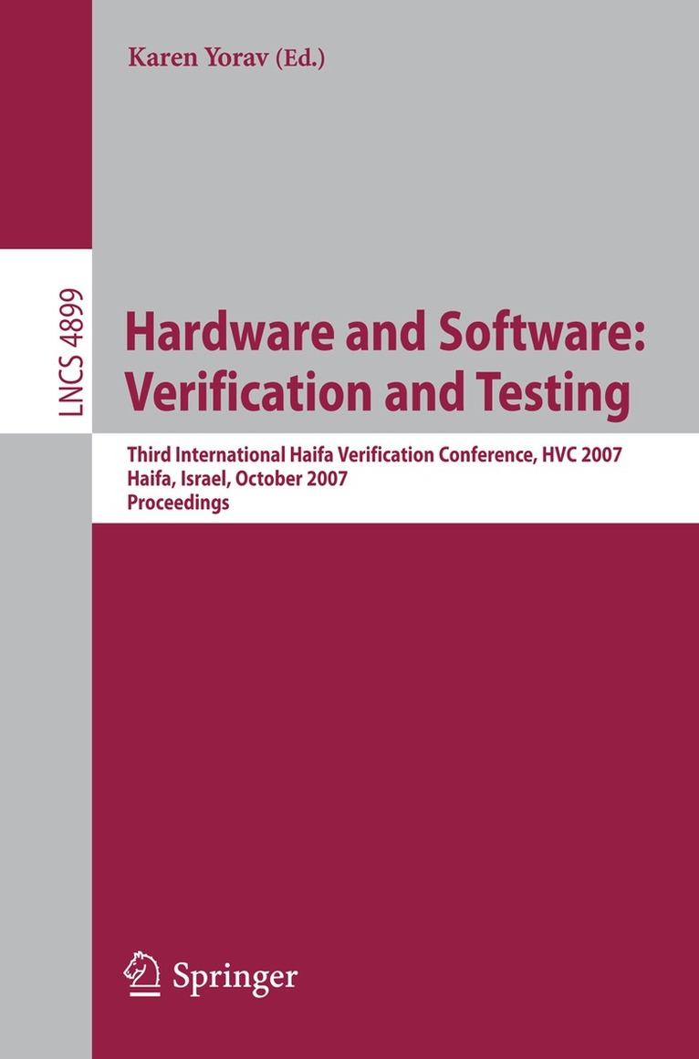 Karen Yorav, Karen Yorav - Hardware and Software: Verification and Testing, Häftad