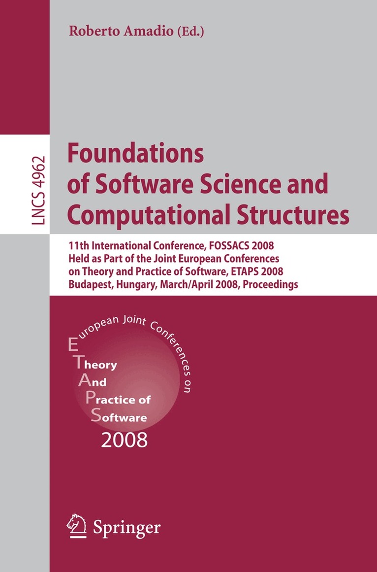 Roberto Amadio - Foundations of Software Science and Computational Structures, Häftad
