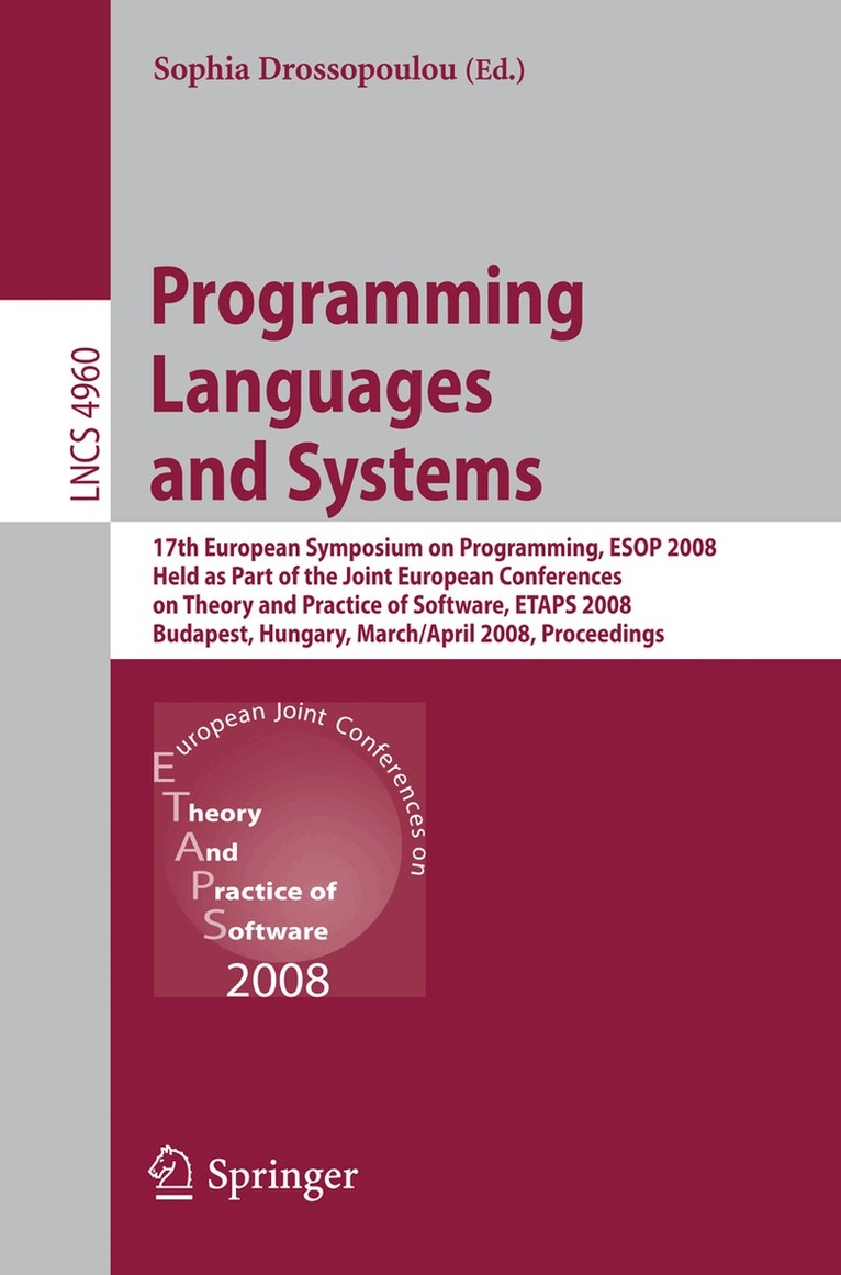 Sophia Drossopoulou - Programming Languages and Systems, Häftad