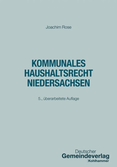 Joachim Rose, Marco Trips - Kommunales Haushaltsrecht Niedersachsen, E-bok