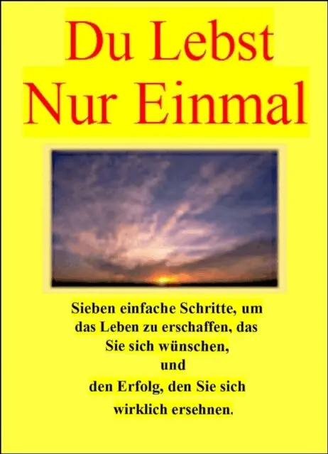 Du lebst nur einmal. Sieben einfache Schritte, um das Leben zu erschaffen, dasSie sich wunschen, und den Erfolg, den Sie sich wirklich ersehnen.
