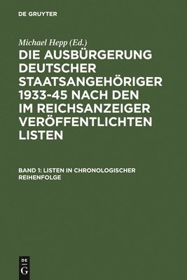 Michael Hepp - Listen in Chronologischer Reihenfolge / Lists in Chronological Order, Inbunden