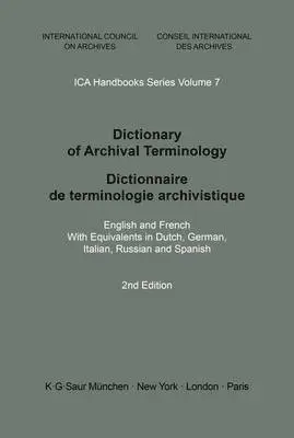 Peter Walne - Dictionary of Archival Terminology / Dictionnaire de Terminologie Archivistique, Inbunden. Tillgänglighet: Lägg i varukorg