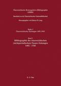 OEsterreichische Retrospektive Bibliographie, Band 1, Bibliographie der oesterreichischen (nichtperiodischen) Neuen Zeitungen 1492-1705