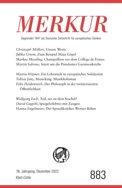 Ekkehard Knorer, Christian Demand - MERKUR Gegründet 1947 als Deutsche Zeitschrift für europäisches Denken - 12/2022, E-bok
