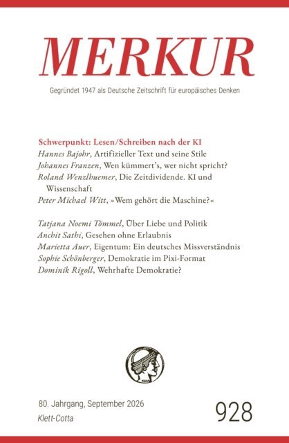Christian Demand, Ekkehard Knorer - MERKUR 9/2026, Jg.80, E-bok