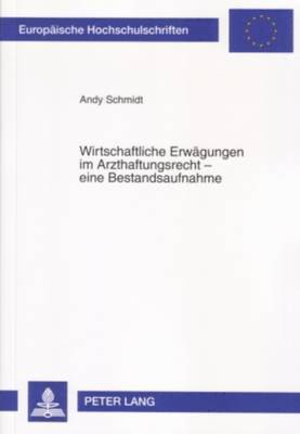 Andy Schmidt - Wirtschaftliche Erwaegungen Im Arzthaftungsrecht - Eine Bestandsaufnahme, Häftad