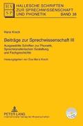 Beitraege zur Sprechwissenschaft III