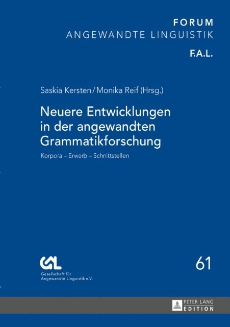 Reif Monika Reif, Kersten Saskia Kersten - Neuere Entwicklungen in der angewandten Grammatikforschung, E-bok