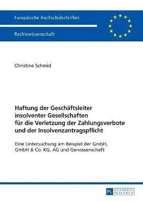 Christine Schmid - Haftung Der Geschaeftsleiter Insolventer Gesellschaften Fuer Die Verletzung Der Zahlungsverbote Und Der Insolvenzantragspflicht, Häftad