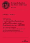 Schutz von Geschaeftsgeheimnissen im Gerichtsprozess unter Beachtung von Art. 6 EMRK