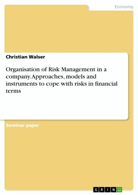 Christian Walser - Organisation of Risk Management in a company. Approaches, models and instruments to cope with risks in financial terms, E-bok