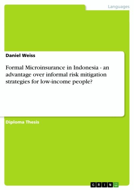 Daniel Weiss - Formal Microinsurance in Indonesia - an advantage over informal risk mitigation strategies for low-income people?, E-bok