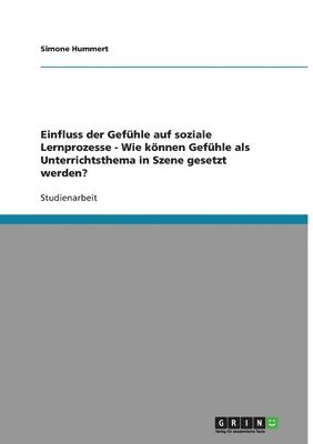 Simone Hummert - Einfluss der Gefühle auf soziale Lernprozesse - Wie können Gefühle als Unterrichtsthema in Szene gesetzt werden?, Häftad