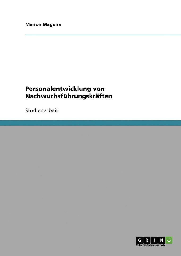 Marion Maguire - Personalentwicklung von Nachwuchsführungskräften, Häftad