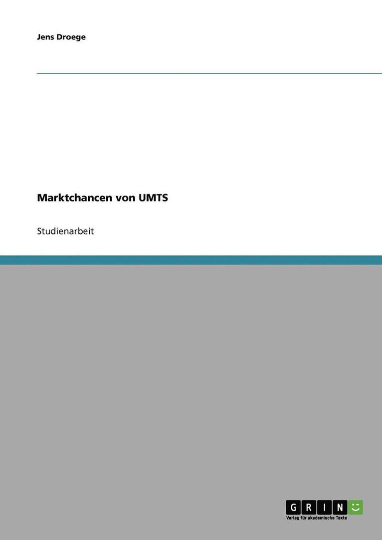 Jens Droege - Marktchancen von UMTS, Häftad