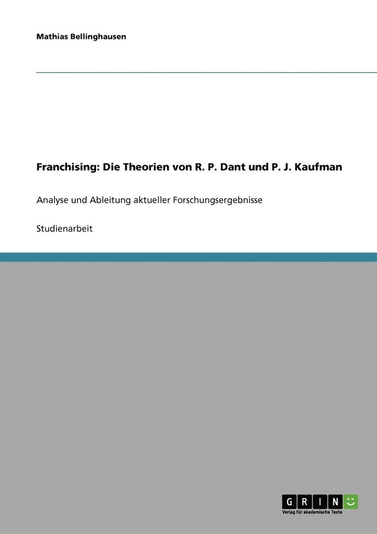 Mathias Bellinghausen - Franchising, Häftad