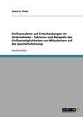 Einflussnahme Auf Entscheidungen Im Unternehmen - Faktoren Und Beispiele Der Einflussmoglichkeiten Von Mitarbeitern Auf Die Geschaftsfuhrung