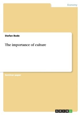 Stefan Bode - importance of culture, Häftad