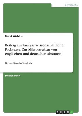 David Wieblitz - Beitrag zur Analyse wissenschaftlicher Fachtexte, Häftad