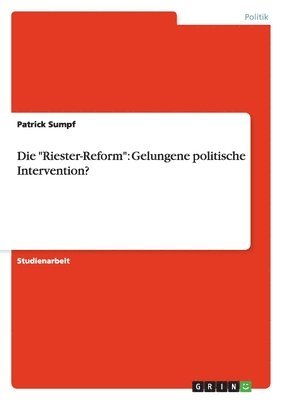 Patrick Sumpf - "Riester-Reform", Häftad