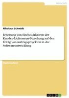 Nikolaus Schmidt - Erhebung von Einflussfaktoren der Kunden-Lieferanten-Beziehung auf den Erfolg von Auftragsprojekten in der Softwareentwicklung, Häftad