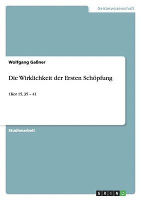 Wolfgang Gaßner - Wirklichkeit der Ersten Schöpfung, Häftad