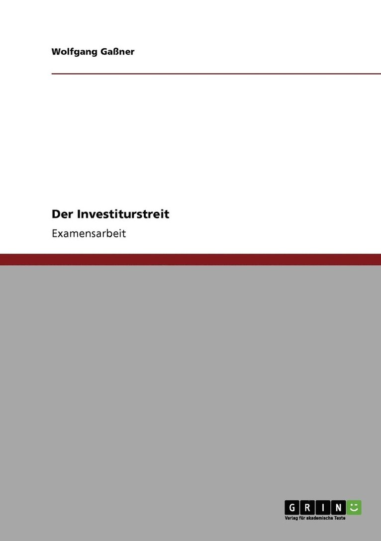 Wolfgang Gaßner - Investiturstreit, Häftad