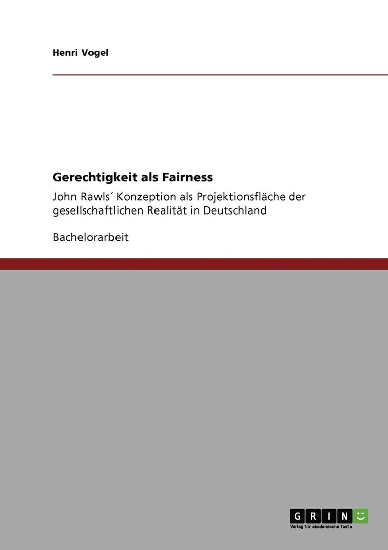 Henri Vogel - Gerechtigkeit als Fairness, Häftad