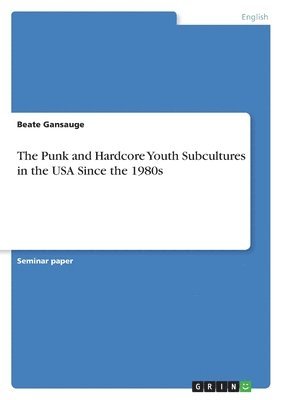 Beate Gansauge - Punk and Hardcore Youth Subcultures in the USA Since the 1980s, Häftad