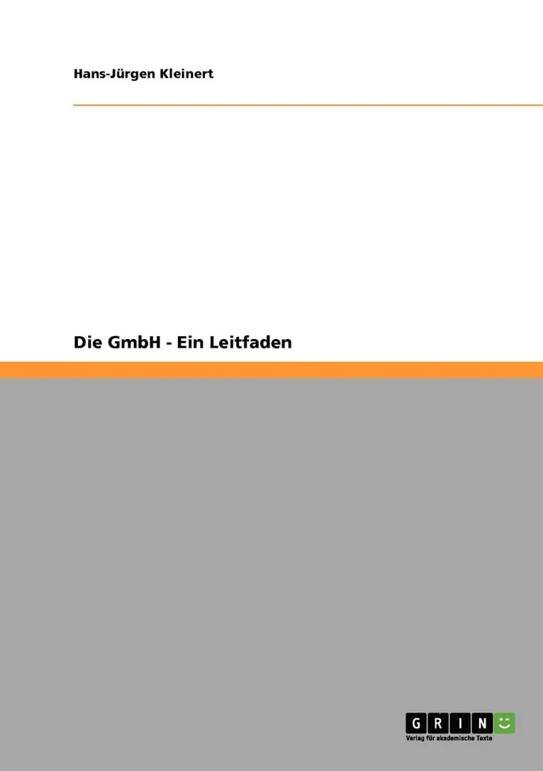 Hans-Jürgen Kleinert - GmbH - Ein Leitfaden, Häftad. Tillgänglighet: Lägg i varukorg