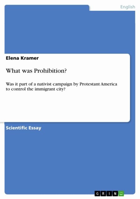 Elena Kramer - What was Prohibition?, E-bok