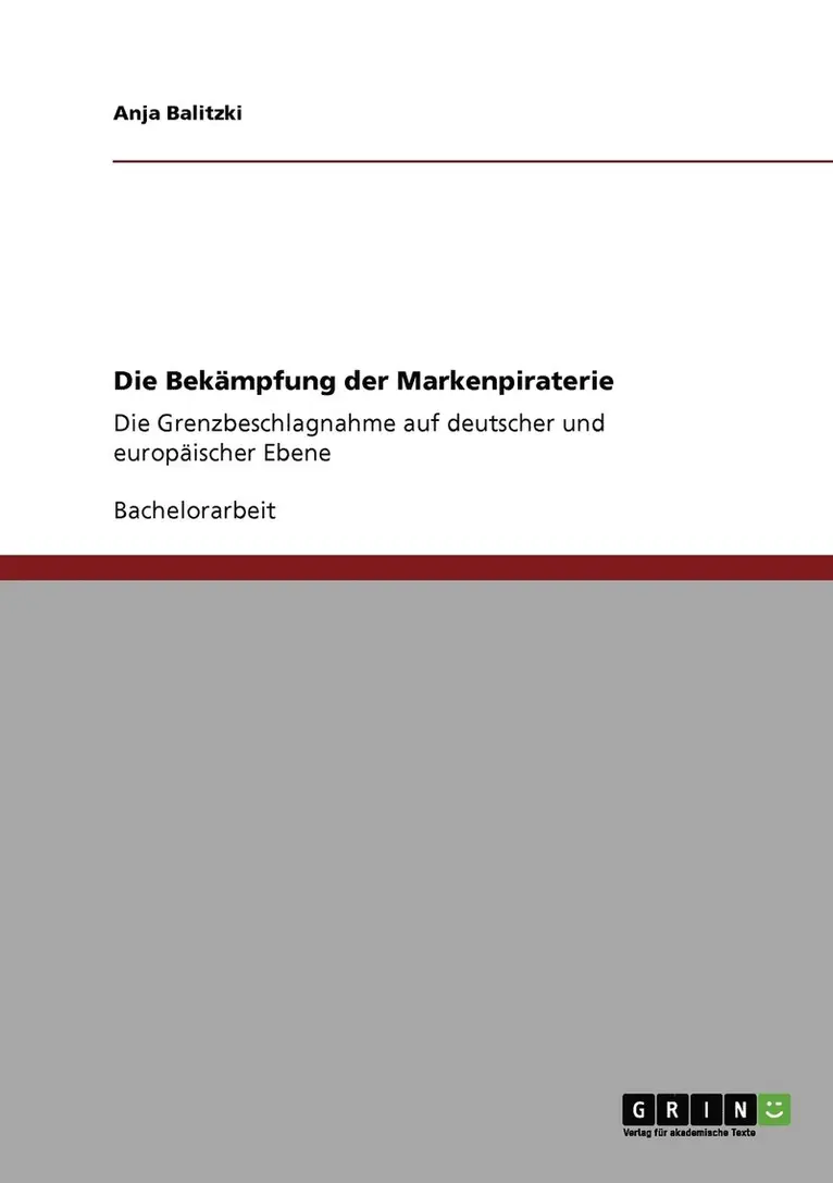 Anja Balitzki - Bekämpfung der Markenpiraterie, Häftad. Tillgänglighet: Lägg i varukorg