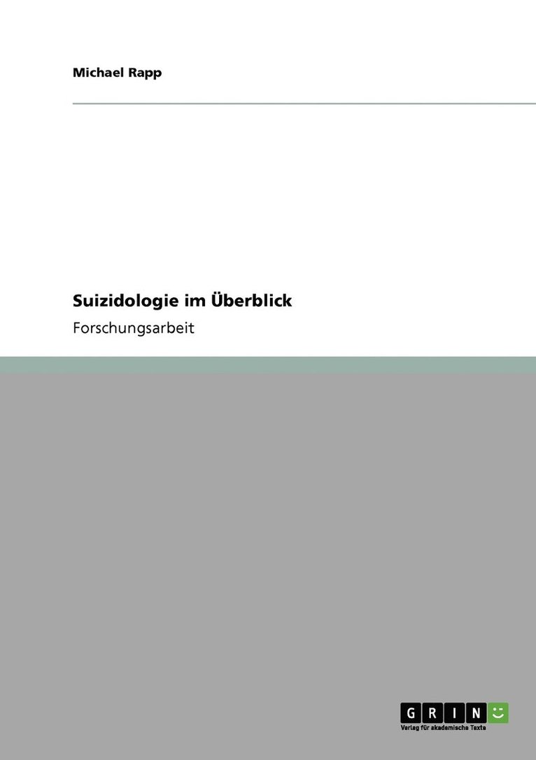 Michael Rapp - Suizidologie im Überblick, Häftad