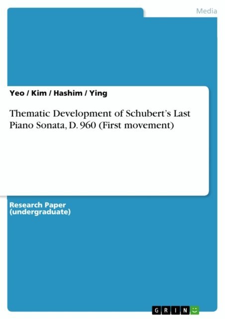 Ying, Hashim, Kim, Yeo - Thematic Development of Schubert's Last Piano Sonata, D. 960 (First movement), E-bok