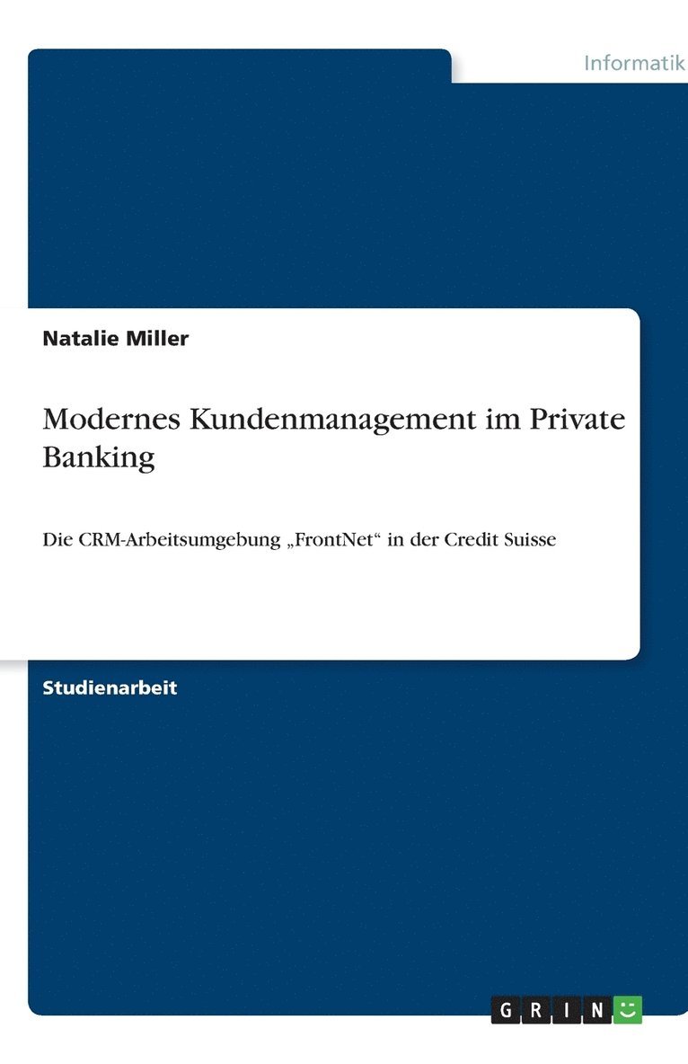 Natalie Miller - Modernes Kundenmanagement im Private Banking, Häftad