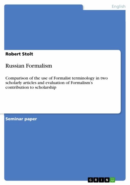 Robert Stolt - Russian Formalism, E-bok