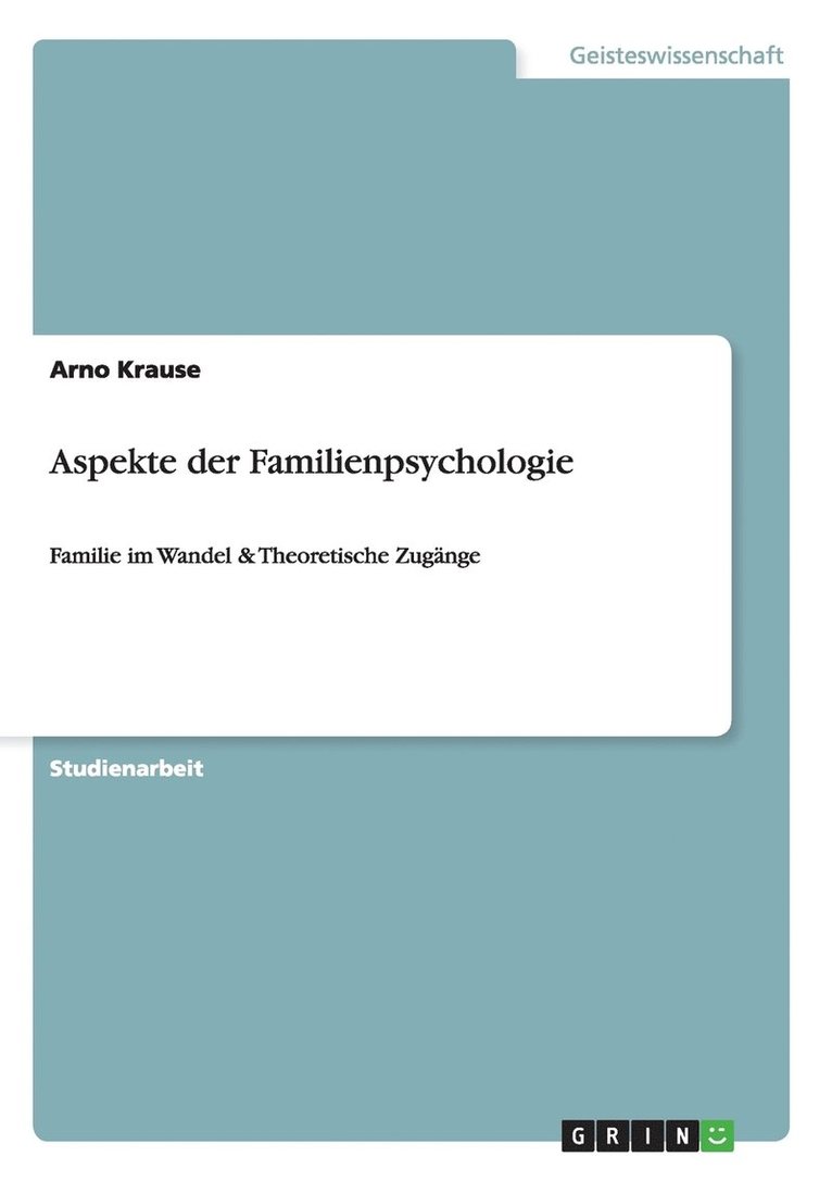 Arno Krause - Aspekte der Familienpsychologie, Häftad